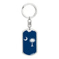 South Carolina State Flag Keychain Dog Tag Stainless Steel or 18k Gold-Express Your Love Gifts
