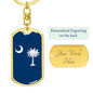 South Carolina State Flag Keychain Dog Tag Stainless Steel or 18k Gold-Express Your Love Gifts