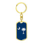 South Carolina State Flag Keychain Dog Tag Stainless Steel or 18k Gold-Express Your Love Gifts