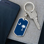 South Carolina State Flag Keychain Dog Tag Stainless Steel or 18k Gold-Express Your Love Gifts