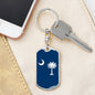 South Carolina State Flag Keychain Dog Tag Stainless Steel or 18k Gold-Express Your Love Gifts