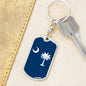 South Carolina State Flag Keychain Dog Tag Stainless Steel or 18k Gold-Express Your Love Gifts
