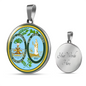South Carolina State Seal Necklace Circle Pendant Stainless Steel or 18k Gold 18-22"-Express Your Love Gifts