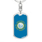 South Dakota State Flag Keychain Dog Tag Stainless Steel or 18k Gold-Express Your Love Gifts