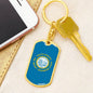 South Dakota State Flag Keychain Dog Tag Stainless Steel or 18k Gold-Express Your Love Gifts