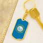 South Dakota State Flag Keychain Dog Tag Stainless Steel or 18k Gold-Express Your Love Gifts