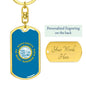 South Dakota State Flag Keychain Dog Tag Stainless Steel or 18k Gold-Express Your Love Gifts