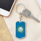 South Dakota State Flag Keychain Dog Tag Stainless Steel or 18k Gold-Express Your Love Gifts