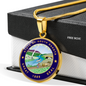 South Dakota State Seal Necklace Circle Pendant Stainless Steel or 18k Gold 18-22"-Express Your Love Gifts