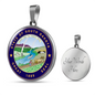 South Dakota State Seal Necklace Circle Pendant Stainless Steel or 18k Gold 18-22"-Express Your Love Gifts