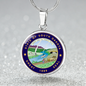 South Dakota State Seal Necklace Circle Pendant Stainless Steel or 18k Gold 18-22"-Express Your Love Gifts