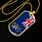 South Georgia Flag Necklace Stainless Steel or 18k Gold Dog Tag 24" Chain-Express Your Love Gifts