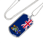 South Georgia Flag Necklace Stainless Steel or 18k Gold Dog Tag 24" Chain-Express Your Love Gifts