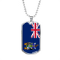 South Georgia Flag Necklace Stainless Steel or 18k Gold Dog Tag 24" Chain-Express Your Love Gifts