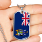 South Georgia Flag Necklace Stainless Steel or 18k Gold Dog Tag 24" Chain-Express Your Love Gifts