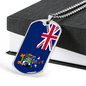 South Georgia Flag Necklace Stainless Steel or 18k Gold Dog Tag 24" Chain-Express Your Love Gifts