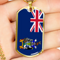 South Georgia Flag Necklace Stainless Steel or 18k Gold Dog Tag 24" Chain-Express Your Love Gifts