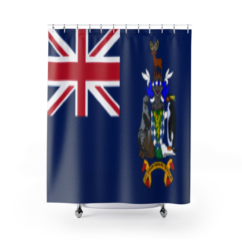 South Georgia Flag Stylish Design 71" x 74" Elegant Waterproof Shower Curtain for a Spa-like Bathroom Paradise Exceptional Craftsmanship-Express Your Love Gifts