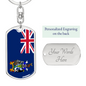 South Georgia Flag Swivel Keychain Dog Tag Stainless Steel or 18k Gold-Express Your Love Gifts