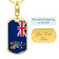 South Georgia Flag Swivel Keychain Dog Tag Stainless Steel or 18k Gold-Express Your Love Gifts