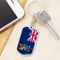 South Georgia Flag Swivel Keychain Dog Tag Stainless Steel or 18k Gold-Express Your Love Gifts