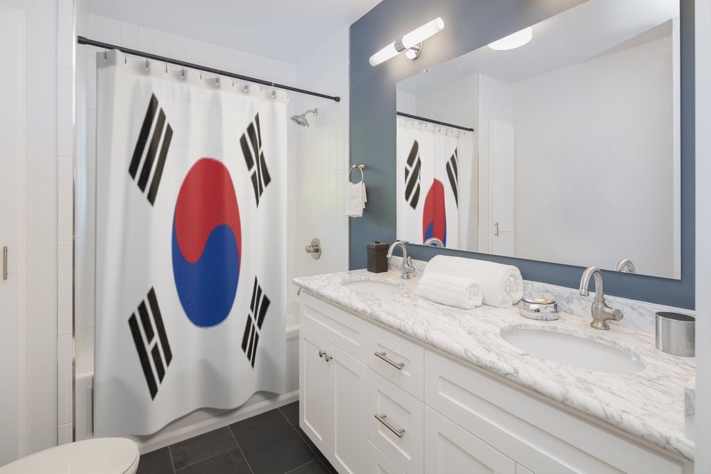 South Korea Flag Stylish Design 71" x 74" Elegant Waterproof Shower Curtain for a Spa-like Bathroom Paradise Exceptional Craftsmanship-Express Your Love Gifts