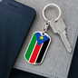 South Sudan Flag Swivel Keychain Dog Tag Stainless Steel or 18k Gold-Express Your Love Gifts
