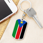 South Sudan Flag Swivel Keychain Dog Tag Stainless Steel or 18k Gold-Express Your Love Gifts