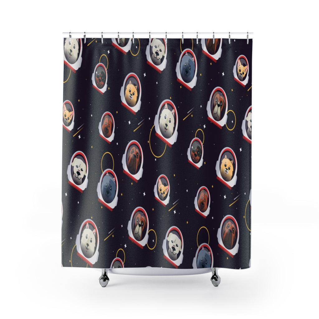 Space Dogs Pattern Stylish Design 71" x 74" Elegant Waterproof Shower Curtain for a Spa-like Bathroom Paradise Exceptional Craftsmanship-Express Your Love Gifts