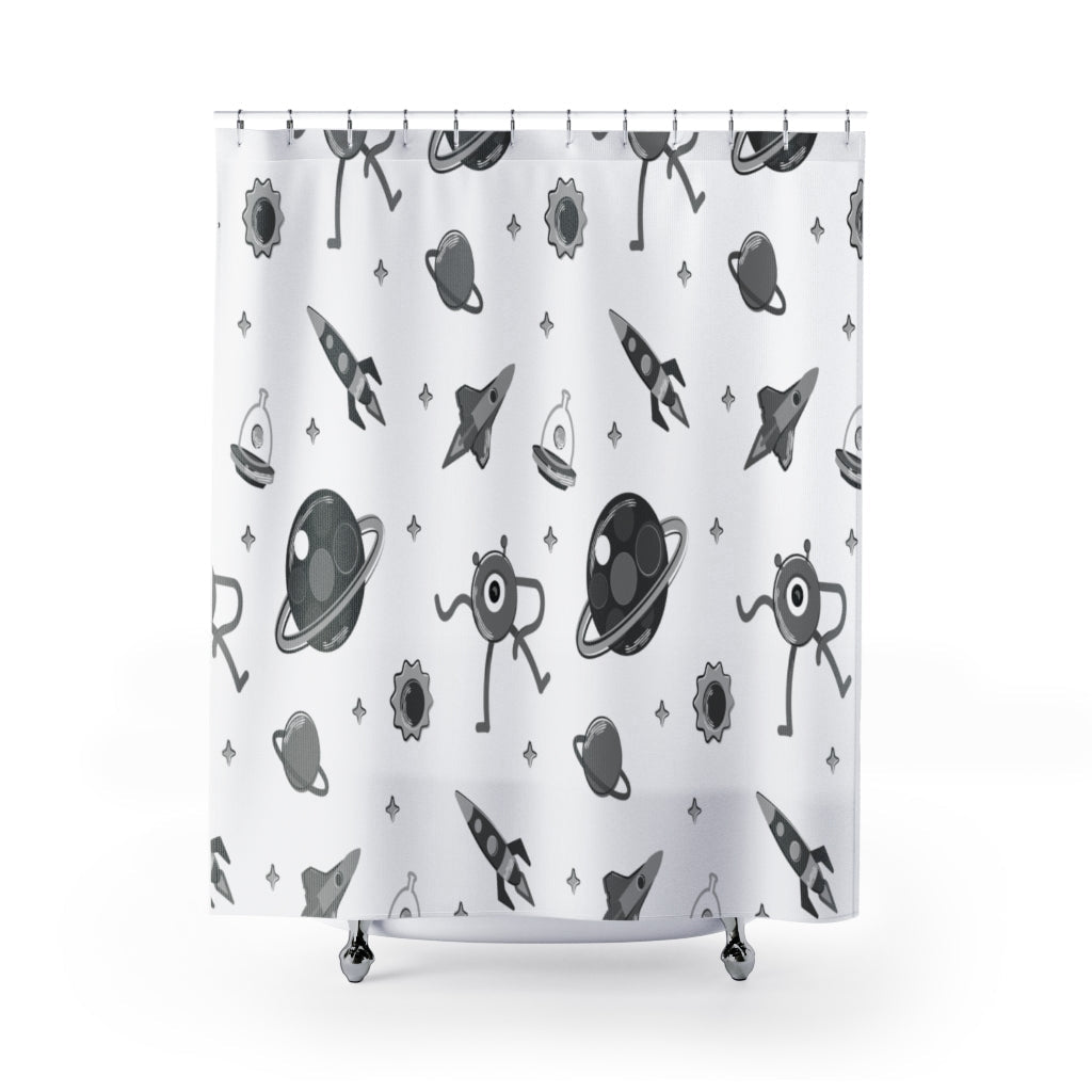 Space Elements Pattern Stylish Design 71" x 74" Elegant Waterproof Shower Curtain for a Spa-like Bathroom Paradise Exceptional Craftsmanship-Express Your Love Gifts