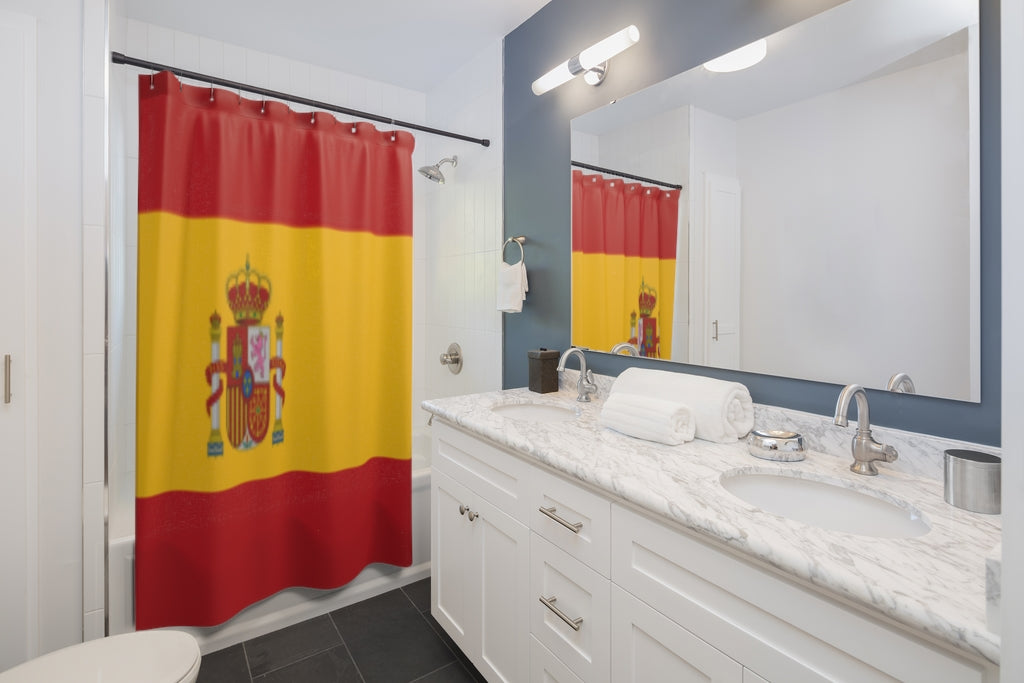 Spain Flag Stylish Design 71" x 74" Elegant Waterproof Shower Curtain for a Spa-like Bathroom Paradise Exceptional Craftsmanship-Express Your Love Gifts