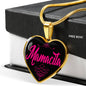 Spanish Gift Mamacita Heart Necklace Stainless Steel or 18k Gold Heart Pendant 18-22"-Express Your Love Gifts