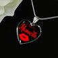Spanish Hot Mama Mamacita Red Lips Heart Pendant Stainless Steel or 18k Gold 18-22"-Express Your Love Gifts