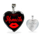 Spanish Hot Mama Mamacita Red Lips Heart Pendant Stainless Steel or 18k Gold 18-22"-Express Your Love Gifts