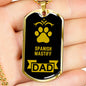 Spanish Mastiff Dad Dog Necklace Stainless Steel or 18k Gold Dog Tag W 24" Dog Owner Lover-Express Your Love Gifts
