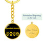 Spanish Mastiff Mama Circle Keychain Stainless Steel or 18k Gold Dog Mom Pendant-Express Your Love Gifts