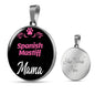 Spanish Mastiff Mama Necklace Circle Pendant Stainless Steel or 18k Gold 18-22" Dog Mom Pendant-Express Your Love Gifts