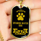 Spanish Water Dog Dad Dog Dog Tag Stainless Steel or 18k Gold Necklace W 24"-Express Your Love Gifts