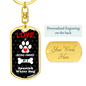 Spanish Water Dog Keychain Stainless Steel or 18k Gold Dog Tag Keyring-Express Your Love Gifts