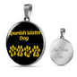 Spanish Water Dog Mama Circle Necklace Stainless Steel or 18k Gold 18-22" Dog Owner Lover-Express Your Love Gifts