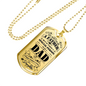 Special Dad Fathers Day Necklace Stainless Steel or 18k Gold Dog Tag 24" Chain-Express Your Love Gifts