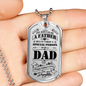 Special Dad Fathers Day Necklace Stainless Steel or 18k Gold Dog Tag 24" Chain-Express Your Love Gifts