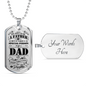 Special Dad Fathers Day Necklace Stainless Steel or 18k Gold Dog Tag 24" Chain-Express Your Love Gifts
