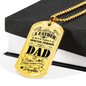 Special Dad Fathers Day Necklace Stainless Steel or 18k Gold Dog Tag 24" Chain-Express Your Love Gifts