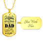 Special Dad Fathers Day Necklace Stainless Steel or 18k Gold Dog Tag 24" Chain-Express Your Love Gifts