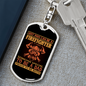 Special Firefighter Dad Keychain Stainless Steel or 18k Gold Dog Tag Keyring-Express Your Love Gifts