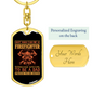 Special Firefighter Dad Keychain Stainless Steel or 18k Gold Dog Tag Keyring-Express Your Love Gifts