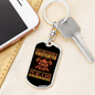 Special Firefighter Dad Keychain Stainless Steel or 18k Gold Dog Tag Keyring-Express Your Love Gifts