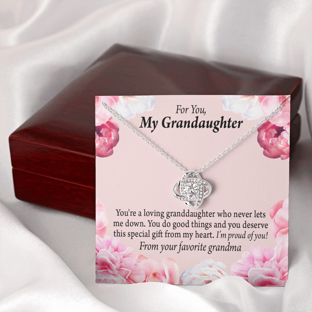 Special Gift For Granddaughter Infinity Knot Necklace Message Card-Express Your Love Gifts