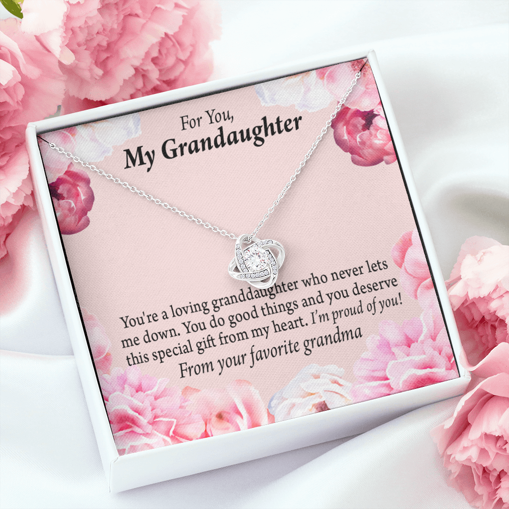 Special Gift For Granddaughter Infinity Knot Necklace Message Card-Express Your Love Gifts
